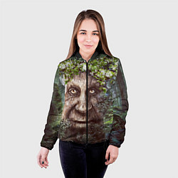 Куртка с капюшоном женская Мудрое Таинственное Дерево, цвет: 3D-черный — фото 2