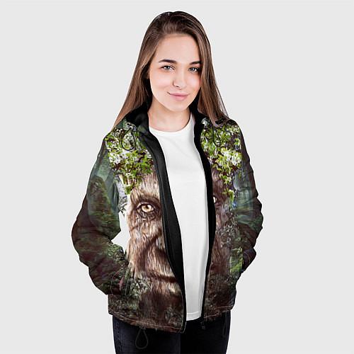 Женская куртка Мудрое Таинственное Дерево / 3D-Черный – фото 3