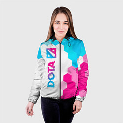 Куртка с капюшоном женская Dota neon gradient style: по-вертикали, цвет: 3D-черный — фото 2