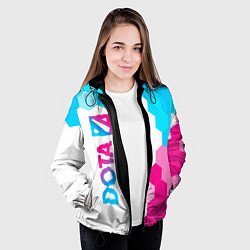 Куртка с капюшоном женская Dota neon gradient style: по-вертикали, цвет: 3D-черный — фото 2