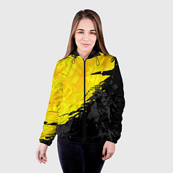 Куртка с капюшоном женская Black and yellow, цвет: 3D-черный — фото 2