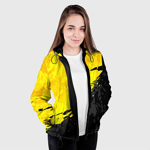 Женская куртка Black and yellow / 3D-Черный – фото 3