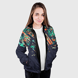 Куртка с капюшоном женская Текстурный камуфляж, цвет: 3D-черный — фото 2