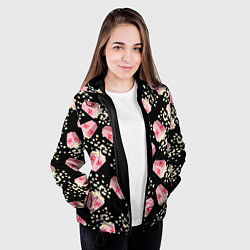 Куртка с капюшоном женская Попкорн, цвет: 3D-черный — фото 2