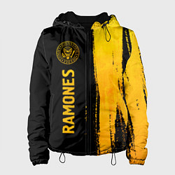 Куртка с капюшоном женская Ramones - gold gradient: по-вертикали, цвет: 3D-черный