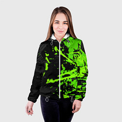 Куртка с капюшоном женская Black & Green, цвет: 3D-белый — фото 2