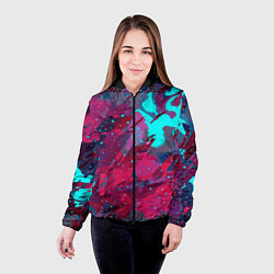 Куртка с капюшоном женская Смешанные краски, цвет: 3D-черный — фото 2