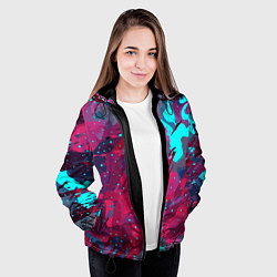Куртка с капюшоном женская Смешанные краски, цвет: 3D-черный — фото 2