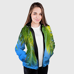 Куртка с капюшоном женская Пальма у неба, цвет: 3D-черный — фото 2