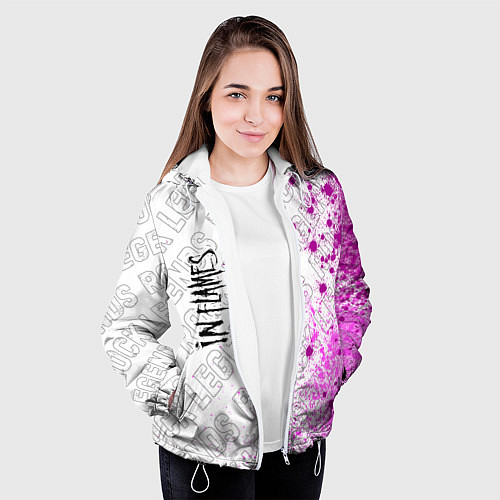 Женская куртка In Flames rock legends: по-вертикали / 3D-Белый – фото 3