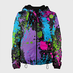 Куртка с капюшоном женская Для граффити - абстрактные брызги, цвет: 3D-черный