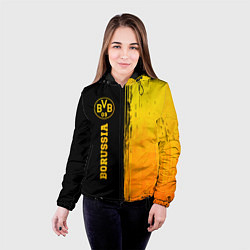 Куртка с капюшоном женская Borussia - gold gradient: по-вертикали, цвет: 3D-черный — фото 2