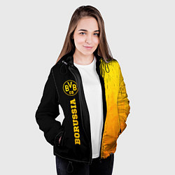 Куртка с капюшоном женская Borussia - gold gradient: по-вертикали, цвет: 3D-черный — фото 2