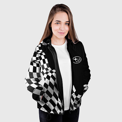 Женская куртка Subaru racing flag / 3D-Черный – фото 3