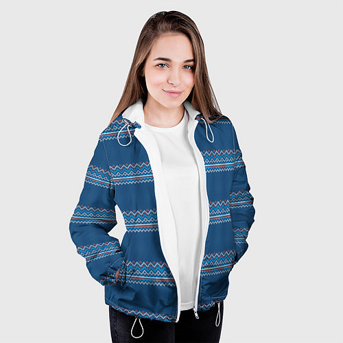 Женская куртка Вязанный классический стиль / 3D-Белый – фото 3