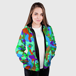 Куртка с капюшоном женская Абстракция цвета, цвет: 3D-черный — фото 2