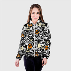 Куртка с капюшоном женская Злобные панды, цвет: 3D-белый — фото 2