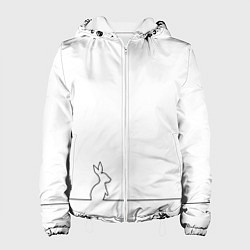Куртка с капюшоном женская Кролик минимализм, цвет: 3D-белый