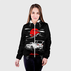 Куртка с капюшоном женская Тойота супра - JDM Style, цвет: 3D-белый — фото 2
