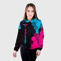 Куртка с капюшоном женская The Last Of Us - neon gradient: по-вертикали, цвет: 3D-черный — фото 2