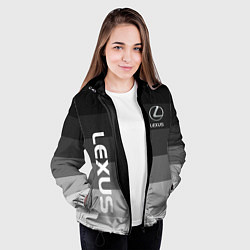 Куртка с капюшоном женская Lexus серый градиент, цвет: 3D-черный — фото 2