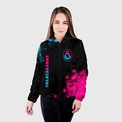 Куртка с капюшоном женская Galatasaray - neon gradient: надпись, символ, цвет: 3D-черный — фото 2