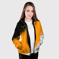 Куртка с капюшоном женская Имперский флаг - триколор, цвет: 3D-черный — фото 2