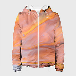Куртка с капюшоном женская Оранжевая река и краски, цвет: 3D-белый