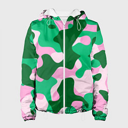 Женская куртка Абстрактные зелёно-розовые пятна