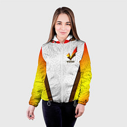 Куртка с капюшоном женская Оранжевая зима winter, цвет: 3D-белый — фото 2