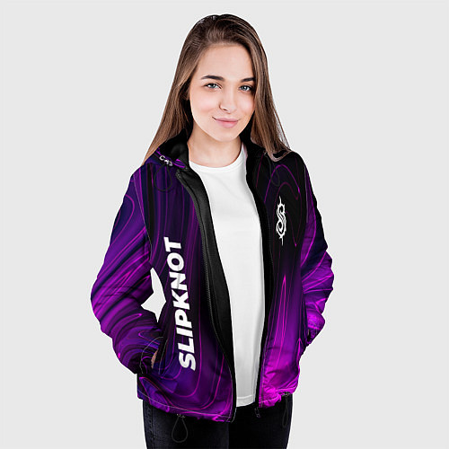 Женская куртка Slipknot violet plasma / 3D-Черный – фото 3