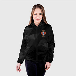 Куртка с капюшоном женская Сборная Португалии треугольники, цвет: 3D-черный — фото 2