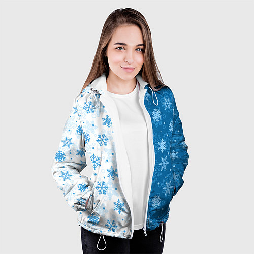 Женская куртка Красивые снежинки / 3D-Белый – фото 3