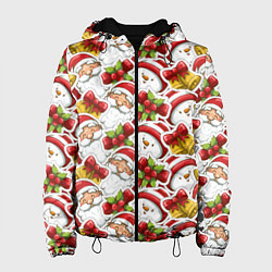 Куртка с капюшоном женская Новогодний праздник, цвет: 3D-черный