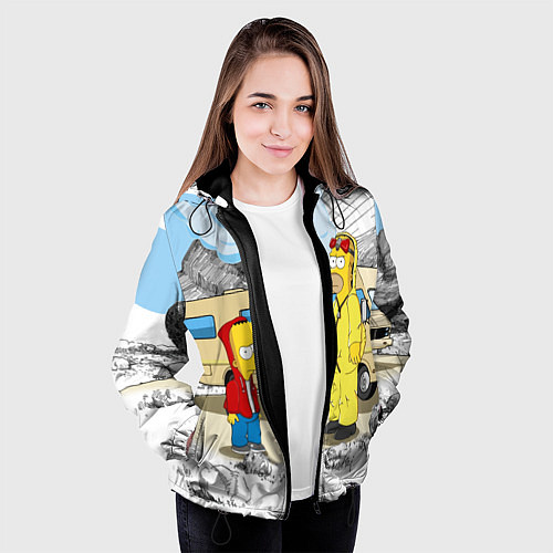 Женская куртка Барт Симпсон и его папаша / 3D-Черный – фото 3