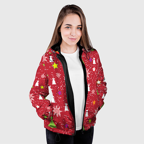 Женская куртка Red new year / 3D-Черный – фото 3