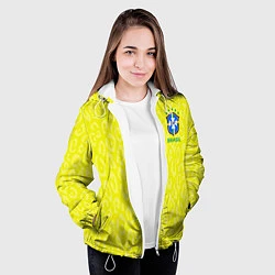 Куртка с капюшоном женская Форма сборной Бразилии ЧМ 2022, цвет: 3D-белый — фото 2