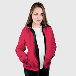 Куртка с капюшоном женская Viva magenta pantone textile cotton, цвет: 3D-черный — фото 2