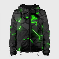 Куртка с капюшоном женская Razer green neon, цвет: 3D-черный