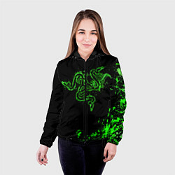 Куртка с капюшоном женская Razer брызги, цвет: 3D-черный — фото 2