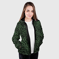 Куртка с капюшоном женская Черный и зеленый камуфляжный, цвет: 3D-черный — фото 2