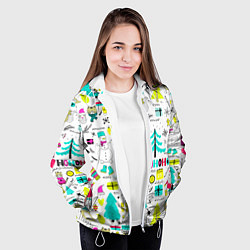 Куртка с капюшоном женская Happy new year hohoho, цвет: 3D-белый — фото 2