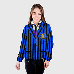 Куртка с капюшоном женская Ученик академии Невермор: униформа, цвет: 3D-белый — фото 2