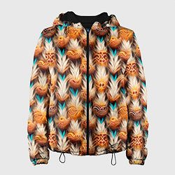 Куртка с капюшоном женская Боевое одеяние шамана, цвет: 3D-черный