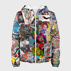 Куртка с капюшоном женская Art Trash, цвет: 3D-белый