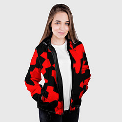 Куртка с капюшоном женская Черно-красный авторский арт, цвет: 3D-черный — фото 2