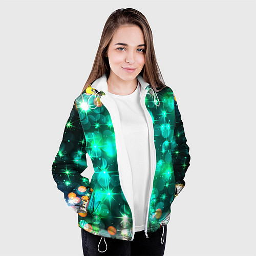 Женская куртка Космический принт и звездное сияние вселенной / 3D-Белый – фото 3