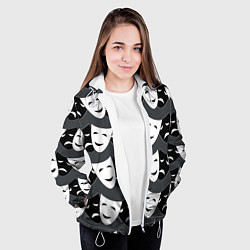 Куртка с капюшоном женская Две маски, цвет: 3D-белый — фото 2