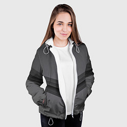 Куртка с капюшоном женская Векторное изображение фона в темно-сером, цвет: 3D-белый — фото 2