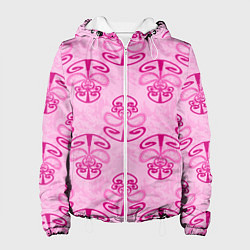 Куртка с капюшоном женская Розовый орнамент, цвет: 3D-белый